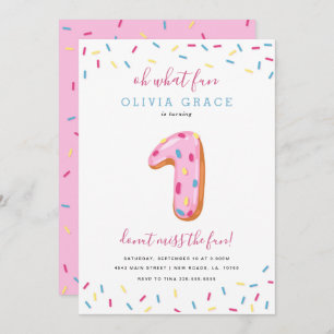 Invitación Celebración el   uno del cumpleaños del buñuelo