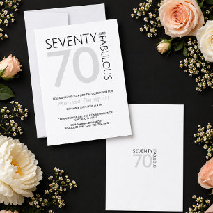 Invitación Celebración elegante del 70 cumpleaños para ella