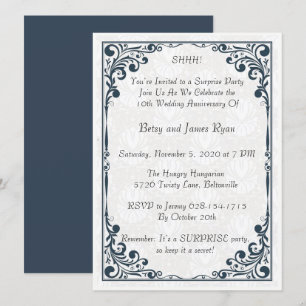 Invitación Celebración elegante del décimo aniversario