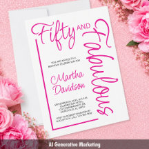 Celebración elegante y fabulosa de 50 años en rosa