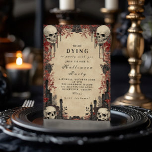 Invitación Celebración Embrujada de Calaveras entre Rosas