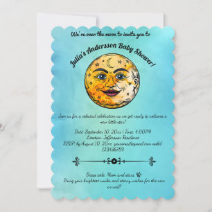 Invitación Celebración en Baby Shower por la luna