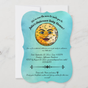 Invitación Celebración en Baby Shower por la luna
