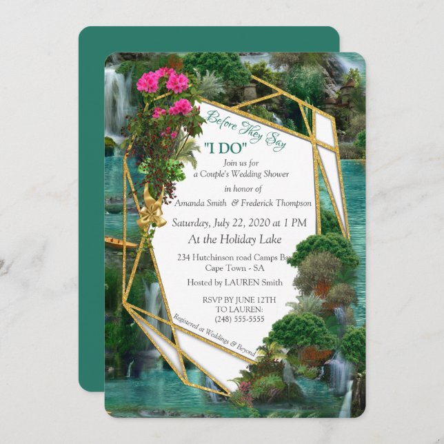 Invitación Celebración en el mágico lago Fantasía (Anverso / Reverso)