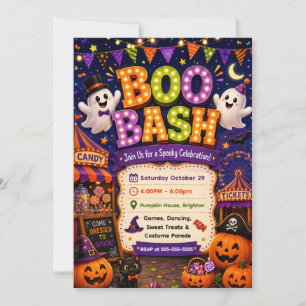 Invitación Celebración Espeluznante de Boo Bash Adorable