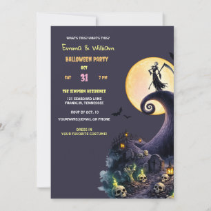Invitación Celebración espeluznante de Halloween con pesadill