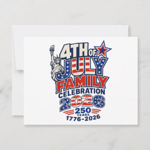Invitación Celebración Familiar del 4 de Julio 2026 250 Años 