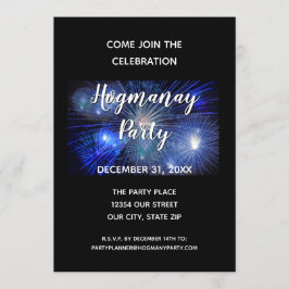 Invitación Celebración Feliz de Hogmanay Fuegos Artificiales 