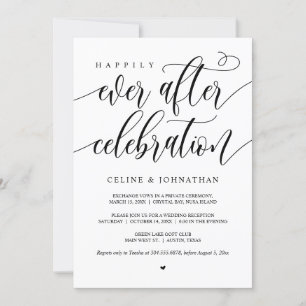 Invitación Celebración Feliz Para Siempre, Negro, Huida