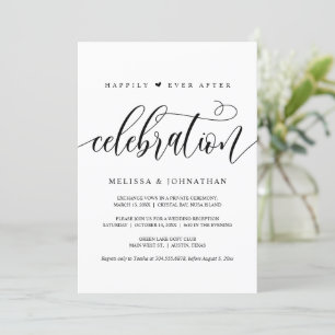 Invitación Celebración Feliz Para Siempre, Negro, Huida