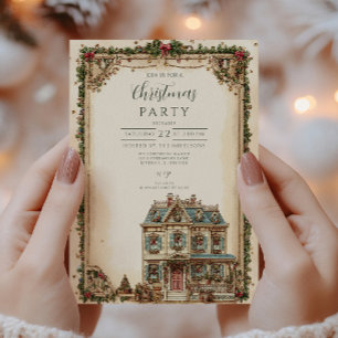 Invitación Celebración festiva de Navidades de Winter House
