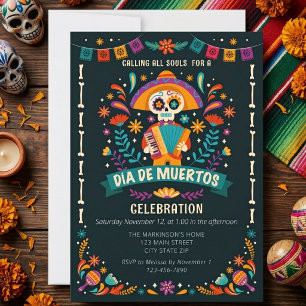 Invitación Celebración Festiva del Día de Muertos