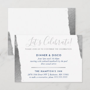 Invitación CELEBRACIÓN fiesta INSERTAR lujosa moderna plata d