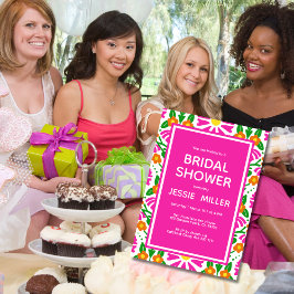 Invitación Celebración floral de desayuno de novia ¡Estás inv