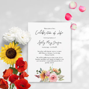 Invitación Celebración floral de la vida Funeral