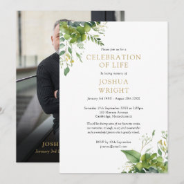 Invitación Celebración floral de vegetación de la vida Funera