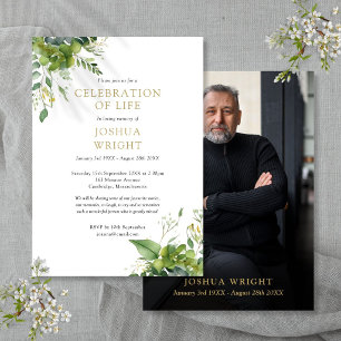 Invitación Celebración floral de vegetación funeral de la vid