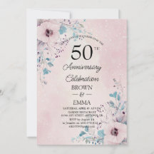 Celebración floral elegante del 50 aniversario de 