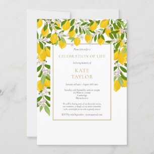 Invitación Celebración floral fúnebre de limones de la vida