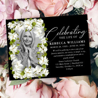 Invitación Celebración floral mínima de la vida