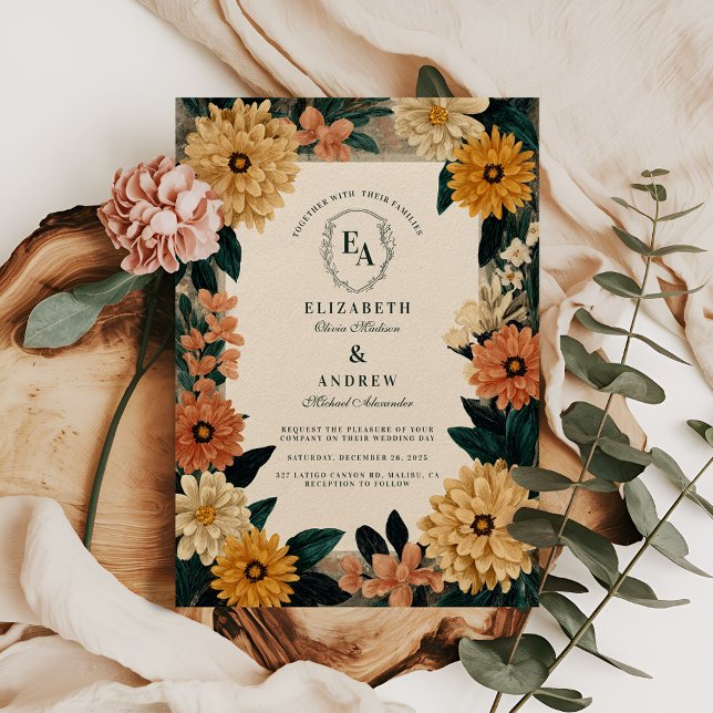 Invitación Celebración floral rústica con flores en el jardín (Subido por el creador)