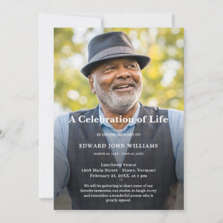 Invitación Celebración fotográfica personalizada del funeral