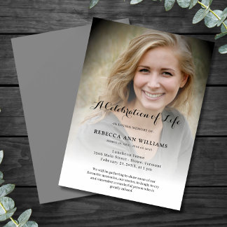 Invitación Celebración fotográfica personalizada del funeral