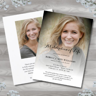 Invitación Celebración fotográfica personalizada del funeral