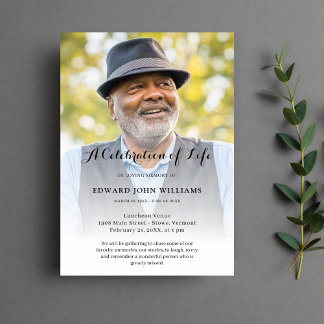 Invitación Celebración fotográfica personalizada del funeral