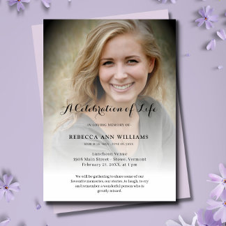Invitación Celebración fotográfica personalizada del funeral