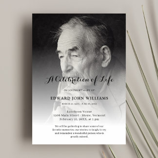 Invitación Celebración fotográfica personalizada del funeral