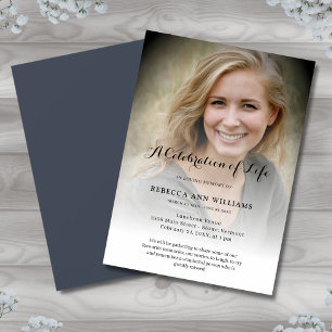 Invitación Celebración fotográfica personalizada del funeral 