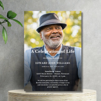Invitación Celebración fotográfica personalizada del funeral