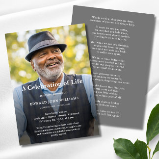 Invitación Celebración fotográfica personalizada del funeral