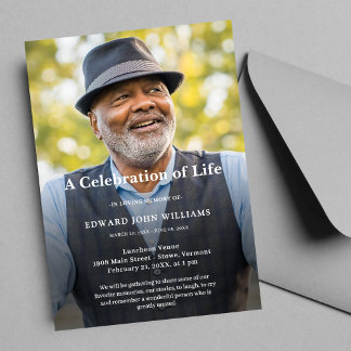 Invitación Celebración fotográfica personalizada del funeral