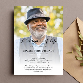 Invitación Celebración fotográfica personalizada del funeral