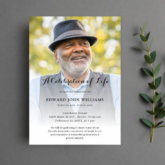 Invitación Celebración fotográfica personalizada del funeral