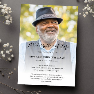 Invitación Celebración fotográfica personalizada del funeral
