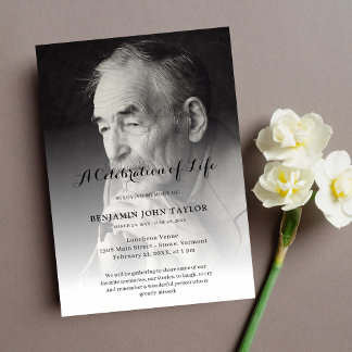 Invitación Celebración fotográfica personalizada del funeral