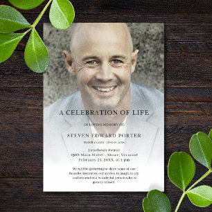 Invitación Celebración fotográfica personalizada del funeral