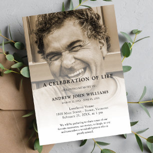 Invitación Celebración fotográfica personalizada del funeral 