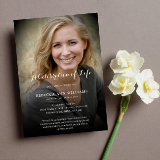 Invitación Celebración fotográfica personalizada del funeral 