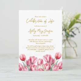 Invitación Celebración Funeral de la Vida de Tulipán