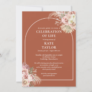 Invitación Celebración Funeral de la Vida Floral Hierba de Pa