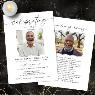 Invitación Celebración Funeral de la Vida Foto Memorial