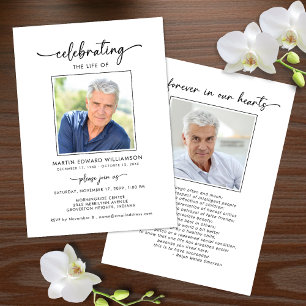 Invitación Celebración Funeral de la Vida Foto Memorial