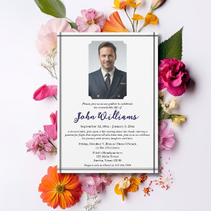 Invitación Celebración Funeral de la Vida Memorial Foto Moder
