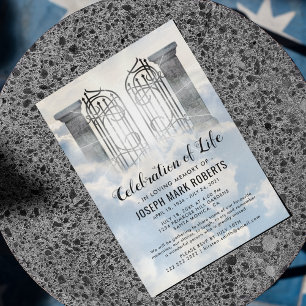 Invitación Celebración Funeral de la Vida   Puertas del Cielo
