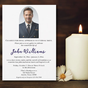 Invitación Celebración Funeral de Recuerdo de Vida Foto Senci