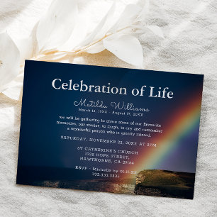 Invitación Celebración Funeral de Vida Memorial Arcoíris